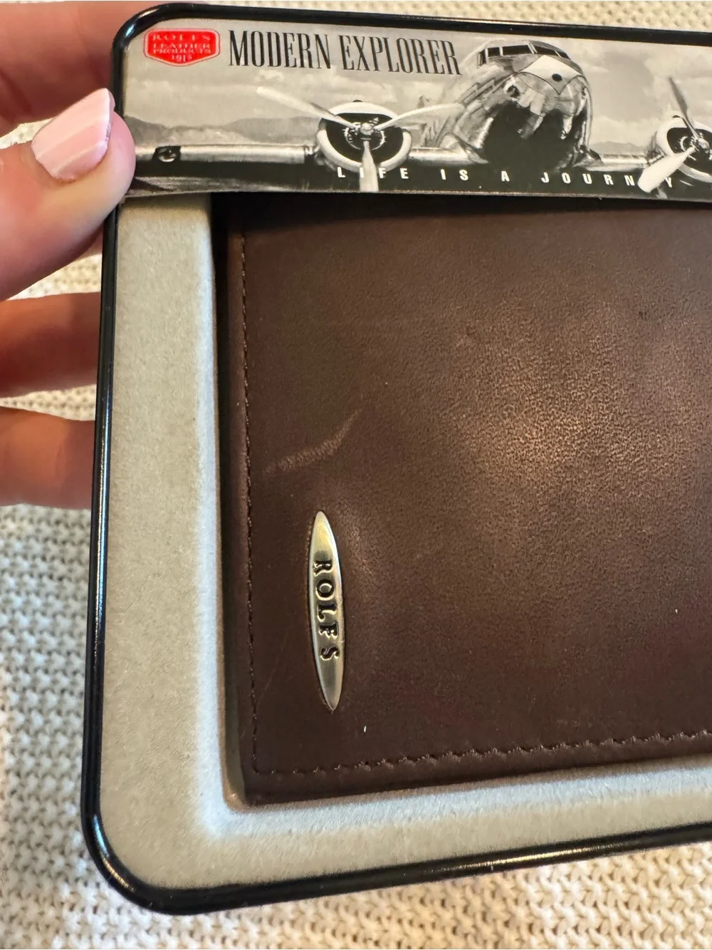 Brown Leather Bi-Fold Wallet